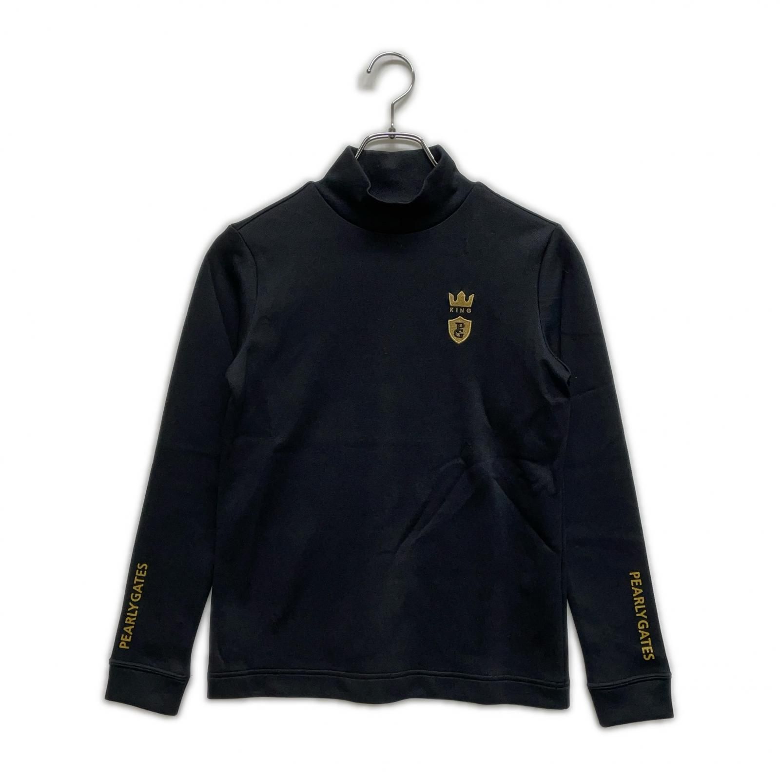 PEARLY GATES 原英莉花モデル ハイネックシャツ ブラック サイズ4 中古 レディース パーリーゲイツ PEARLY GATES 長袖シャツ 0(S) 黒