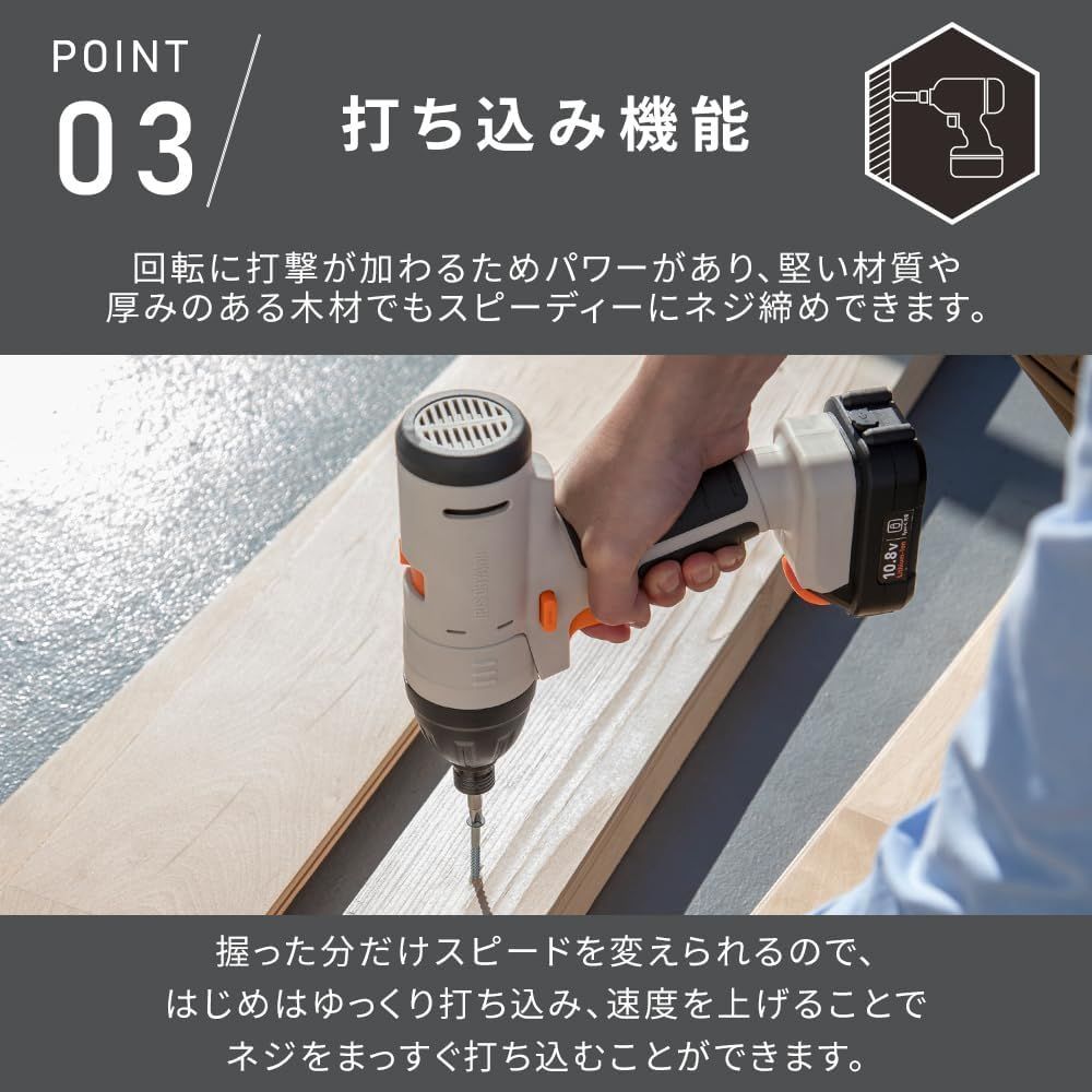  アイリスオーヤマ 1台5役 10 8 V マルチギア 充電式インパクトドライバーセット バッテリー付 type C 充電 310 ドリル ドライバー レンチセット ドリル ドライバー レンチ