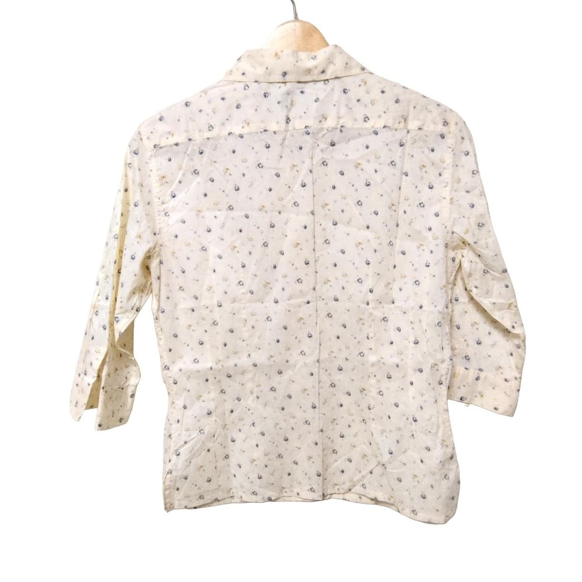 MargaretHowell マーガレットハウエル 七分袖シャツブラウス サイズ2 M レディース - アイボリー×ダークネイビー×マルチ 花柄