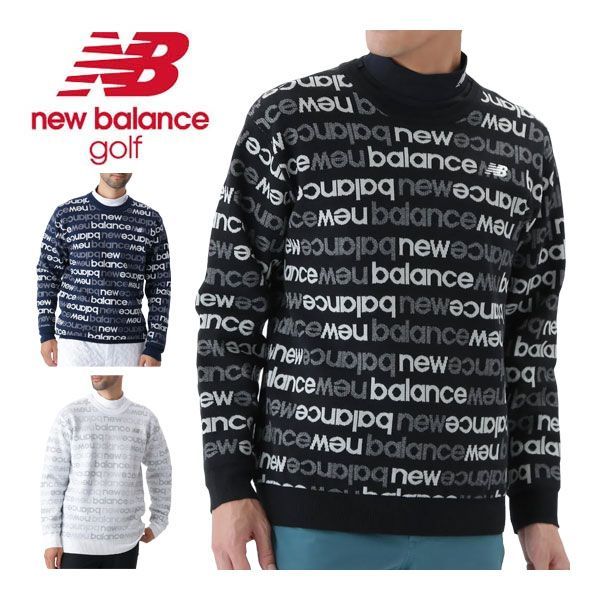 ニューバランス ゴルフ アップサイドダウンロゴボーダー プルオーバー クルーネック ニット ウェア メンズ 2025年秋冬モデル M-LL 012-5270004