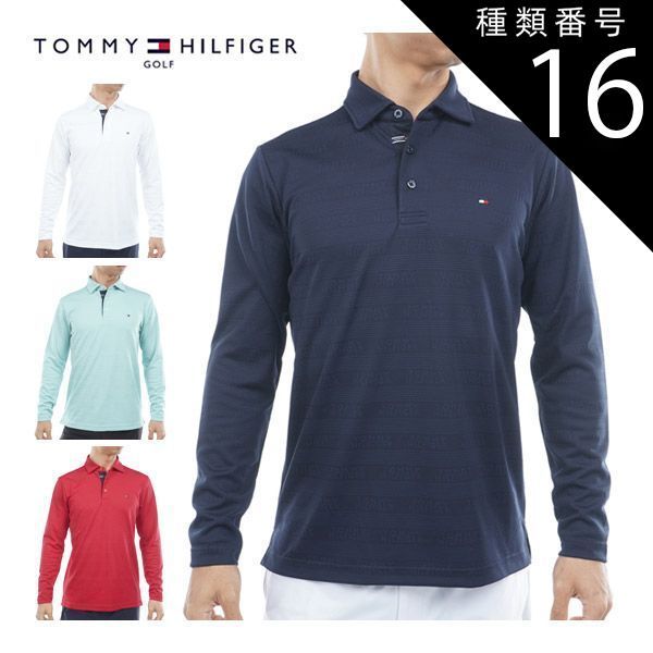 種類16：WHT(00)/L トミーヒルフィガー ロゴジャガード 台衿付き 長袖