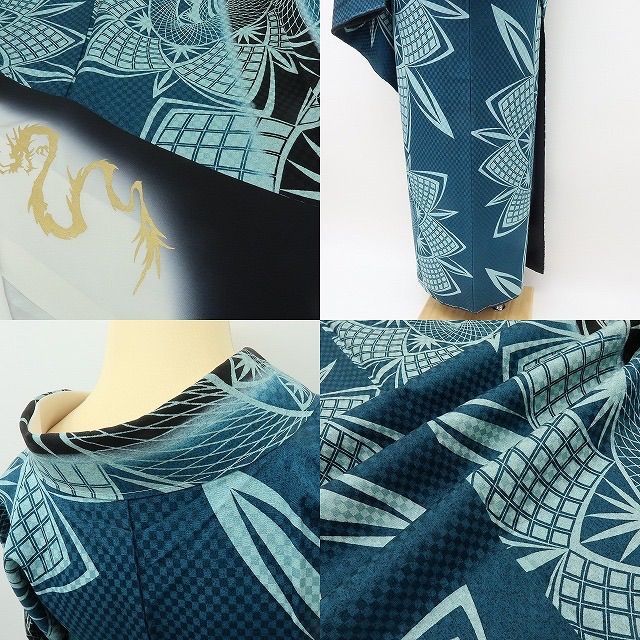 六花-RIKKA- 新品 着物 正絹 仕付け糸付 龍 市松 小紋 A4045 - メルカリ