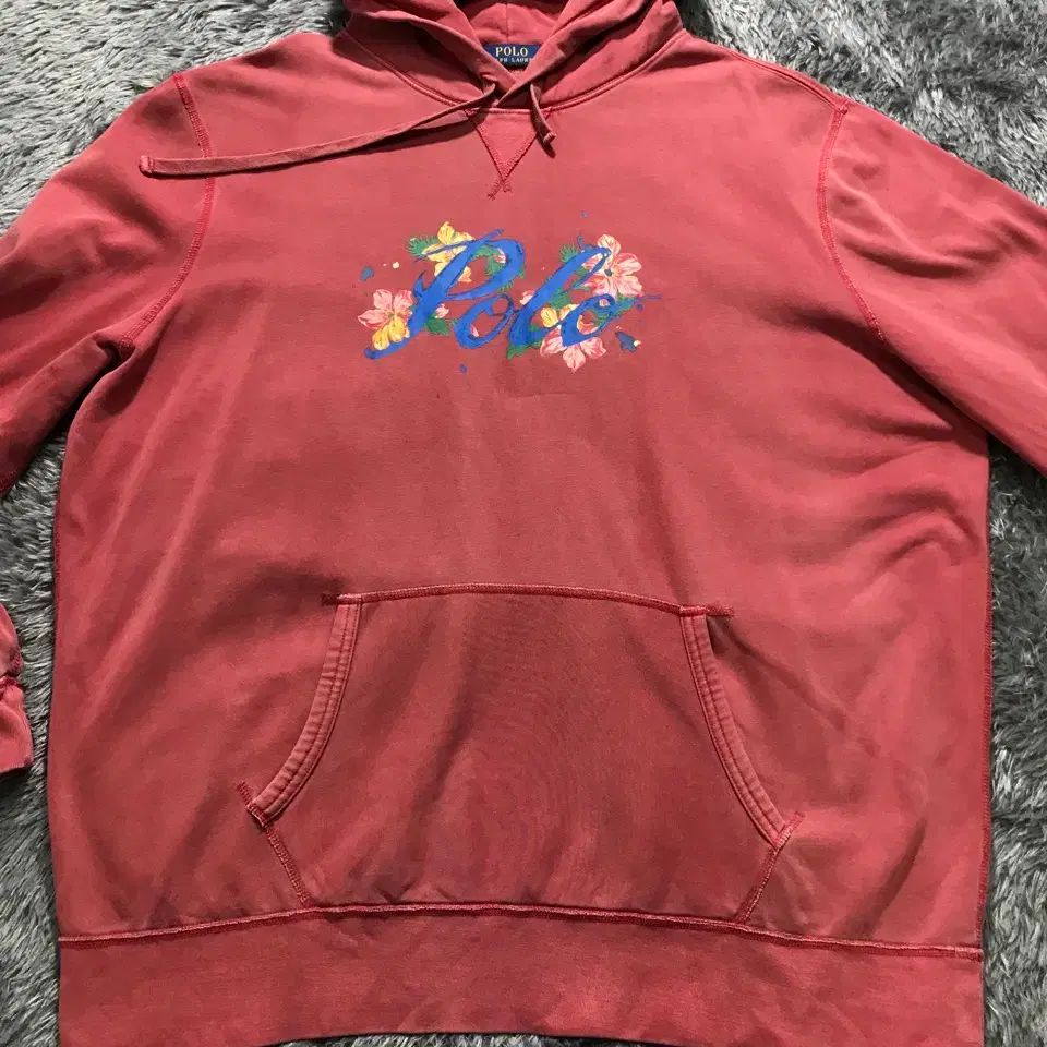 2XL A級 # ポロ(POLO)ラルフローレン ヴィンテージ フラワー ロゴ フーディ