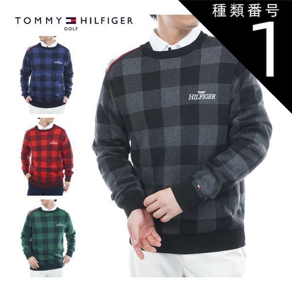 新品　トミー ヒルフィガーゴルフ 蓄熱裏地 ニットセーター チェック柄 M トミーヒルフィガーゴルフ（TOMMY HILFIGER GOLF）（メンズ）ゴルフ