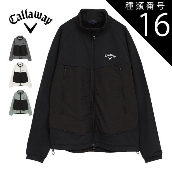 種類16：ホワイト(1031)/M [タイムセール] キャロウェイ バックグリッド 裏起毛 フルジップ スウェット ブルゾン ゴルフウェア メンズ 2025年秋冬モデル M-3L C25217104