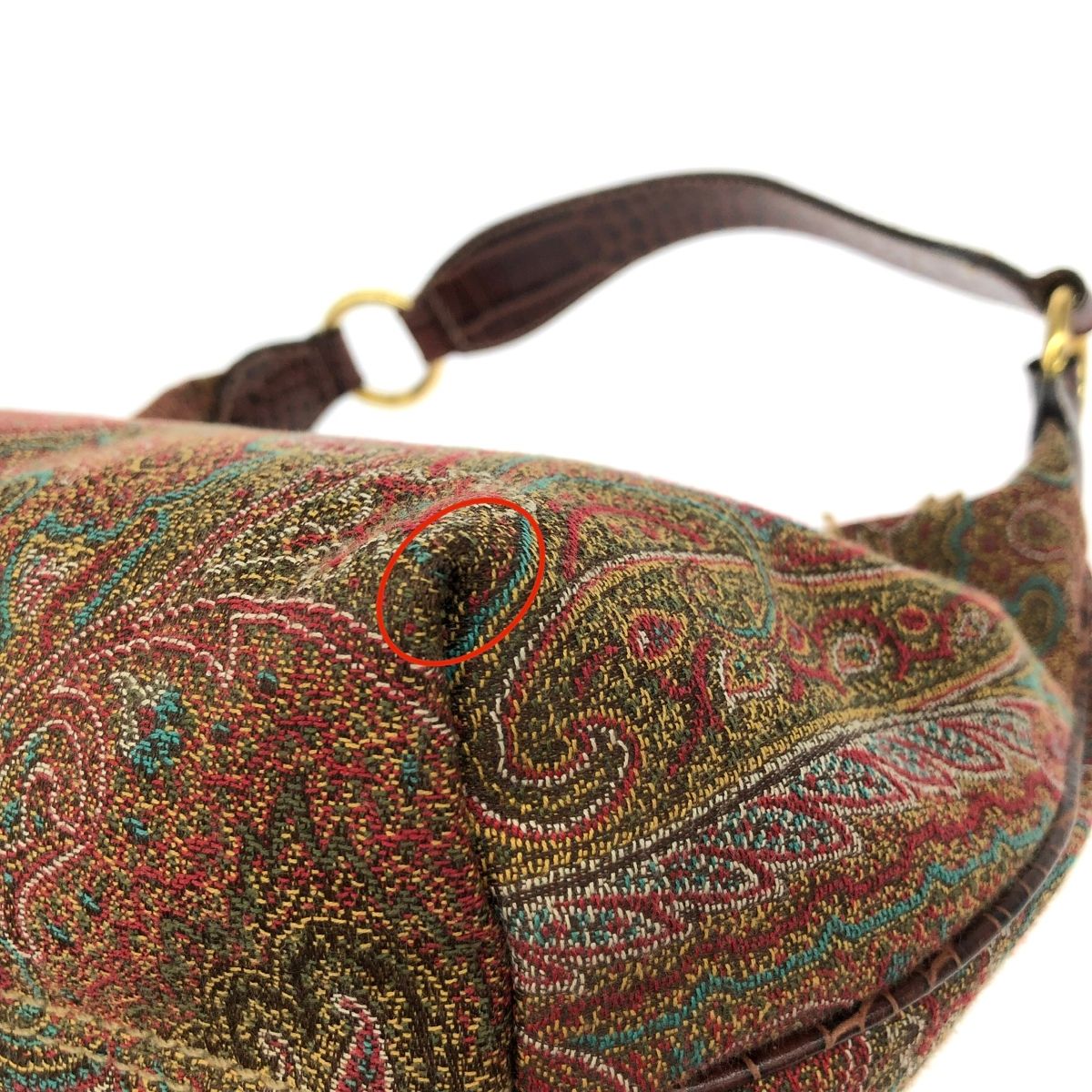 ETRO エトロ ワンショルダーバッグ ペイズリー柄/キャンバス×レザー 