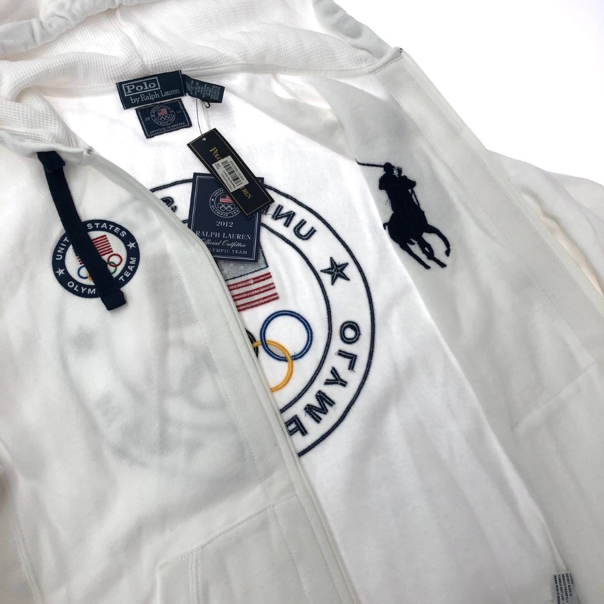 ポロラルフローレン ビッグポニー フード付 ジップブルゾン L オフホワイト ポロラルフローレン ビッグポニー フード付 ジップブルゾン L オフ