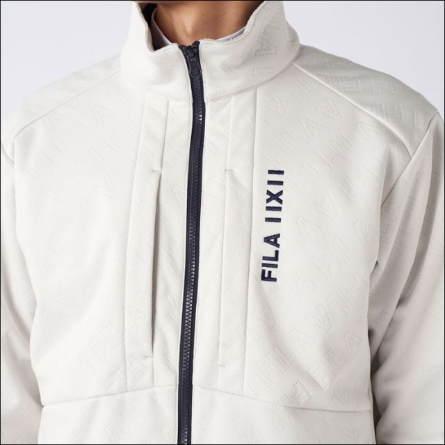 新品 フィラ ゴルフ 上下セット 高周波キルト ３層ボンディング カモ柄 白 L フィラゴルフ FILA 高周波キルト GOLF ゴルフウェア 3層 GOLF（フィラ