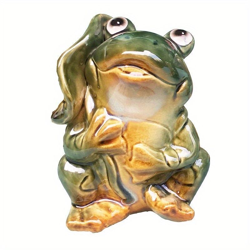  置物 オブジェ ガーデンオーナメント カエル かえる 4個セット 屋外 屋内 インテリア 玄関 リビング ダイニング 装飾 庭 ガーデニング 装飾 ガーデン セラミック ギフト インテリア用品 贈り物 雑貨 ミニサイズ リビングオブジェ 置物 インテリア小物