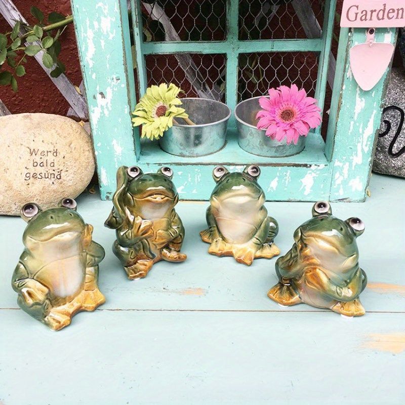 置物 オブジェ ガーデンオーナメント カエル かえる セット 屋外 屋内 インテリア 玄関 リビング ダイニング 装飾 庭 ガーデニング ガーデン セラミック ギフト インテリア用品 贈り物 雑貨 ミニサイズ