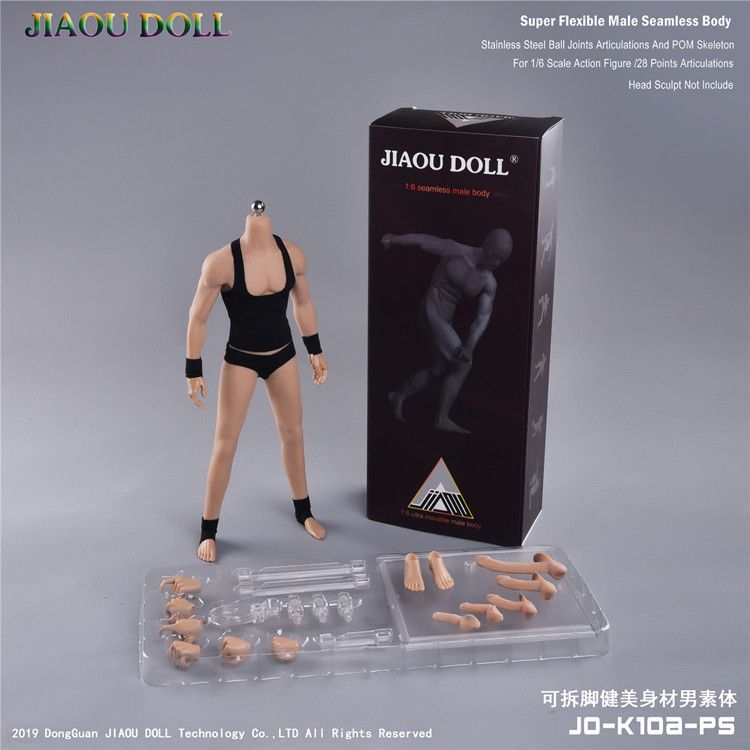  JIAOU DOLL 1|6 男性素体 黒肌 デッサン人形 可動 モデル フィギュア 人形本体 バービー