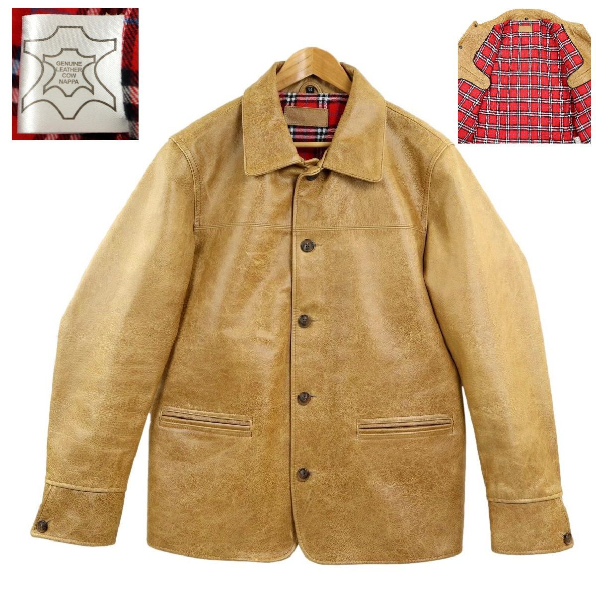 S3347】【新品同様】【ビッグサイズ44】【裏地チェック柄】GENUINE