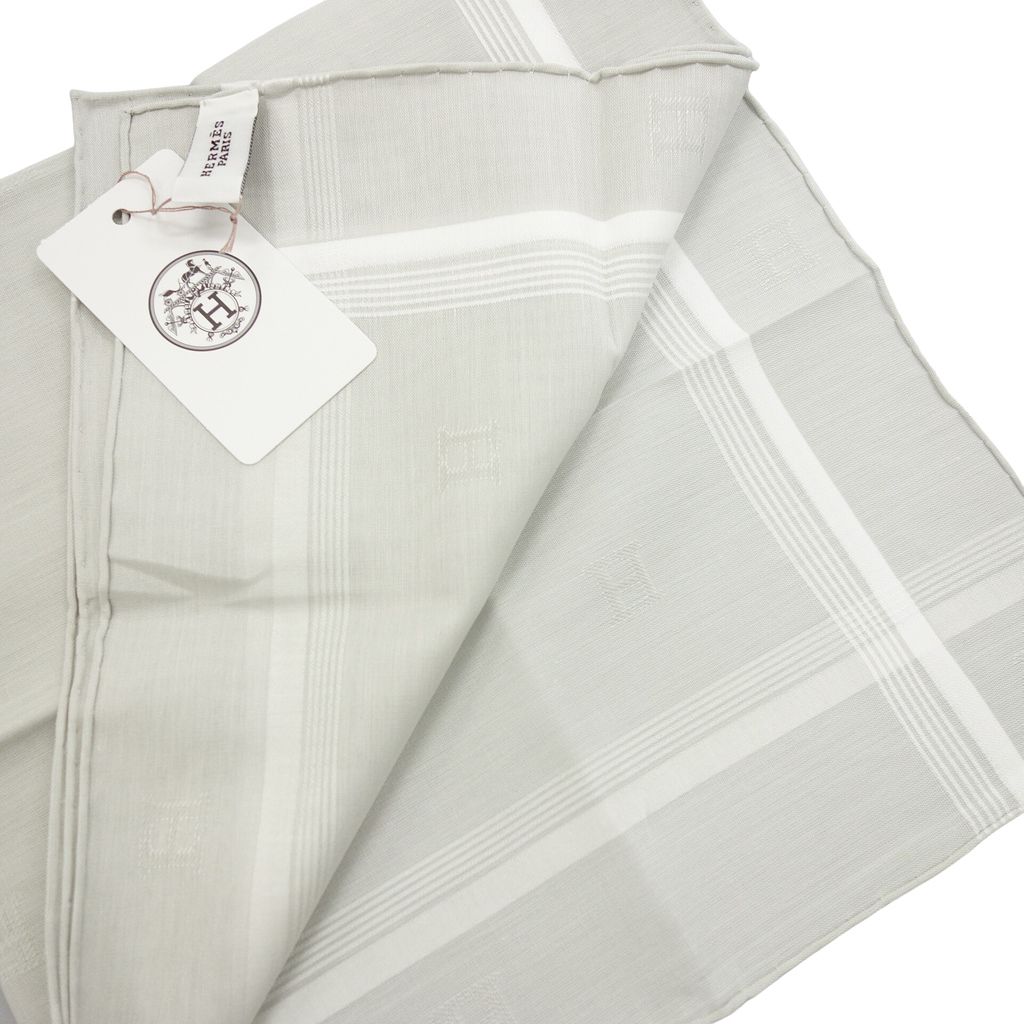 エルメス ハンカチ コットン100% レディース グレー系 HERMES【AFB53