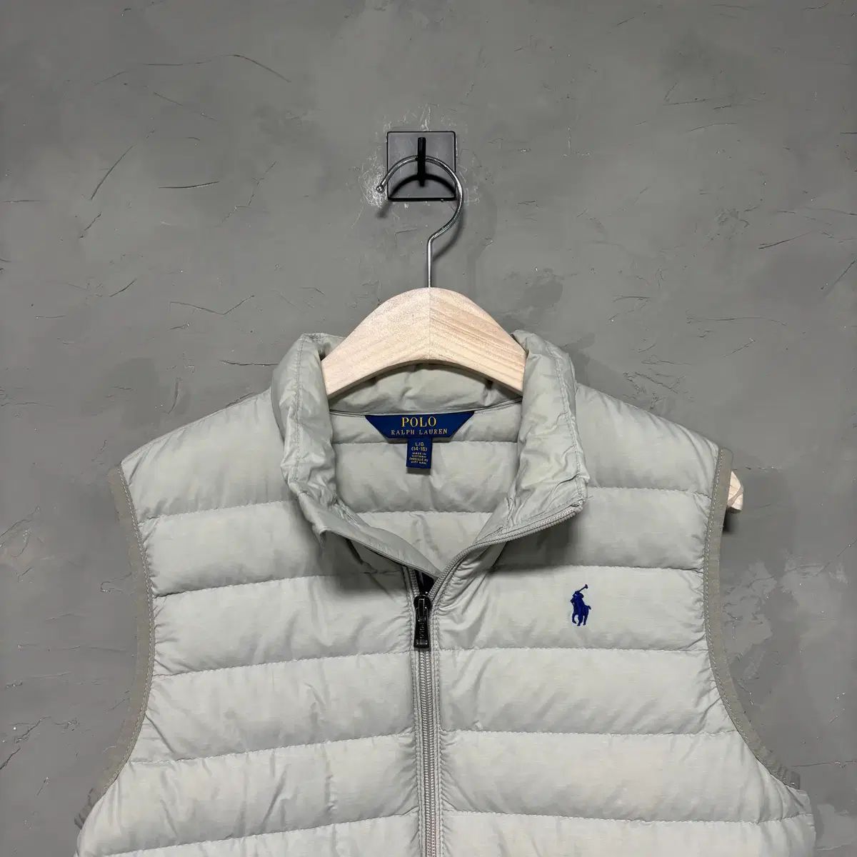 ポロ ラルフローレン ダックダウン ベスト ライト グレー