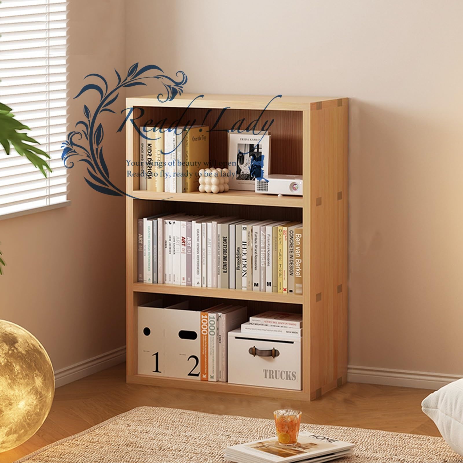 本棚 収納ラック 書棚 教科書 収納 雑誌ラック 絵本棚 コミックラック 書類棚 漫画 CD DVDラック 陳列ケース 棚 収納ボックス 教科書棚 無垢材 組立簡単 省スペース 縦長 大容量 天板に物が置ける 3層 長さ80 cm