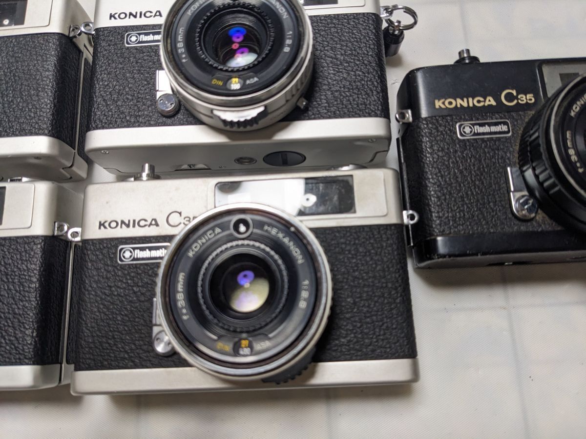 ☆5台まとめ / ジャンク☆ コニカ KONICA C35 ×1台, E&L ×1台, Flash