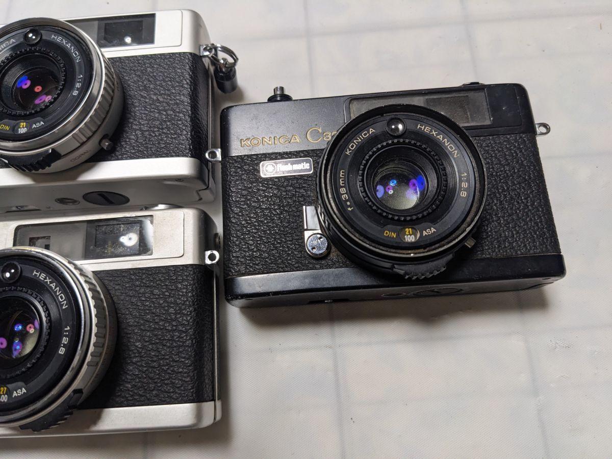 ☆5台まとめ / ジャンク☆ コニカ KONICA C35 ×1台, E&L ×1台, Flash