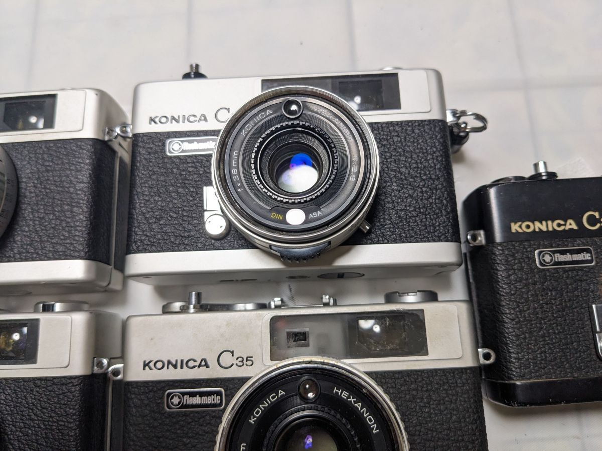 ☆5台まとめ / ジャンク☆ コニカ KONICA C35 ×1台, E&L ×1台, Flash