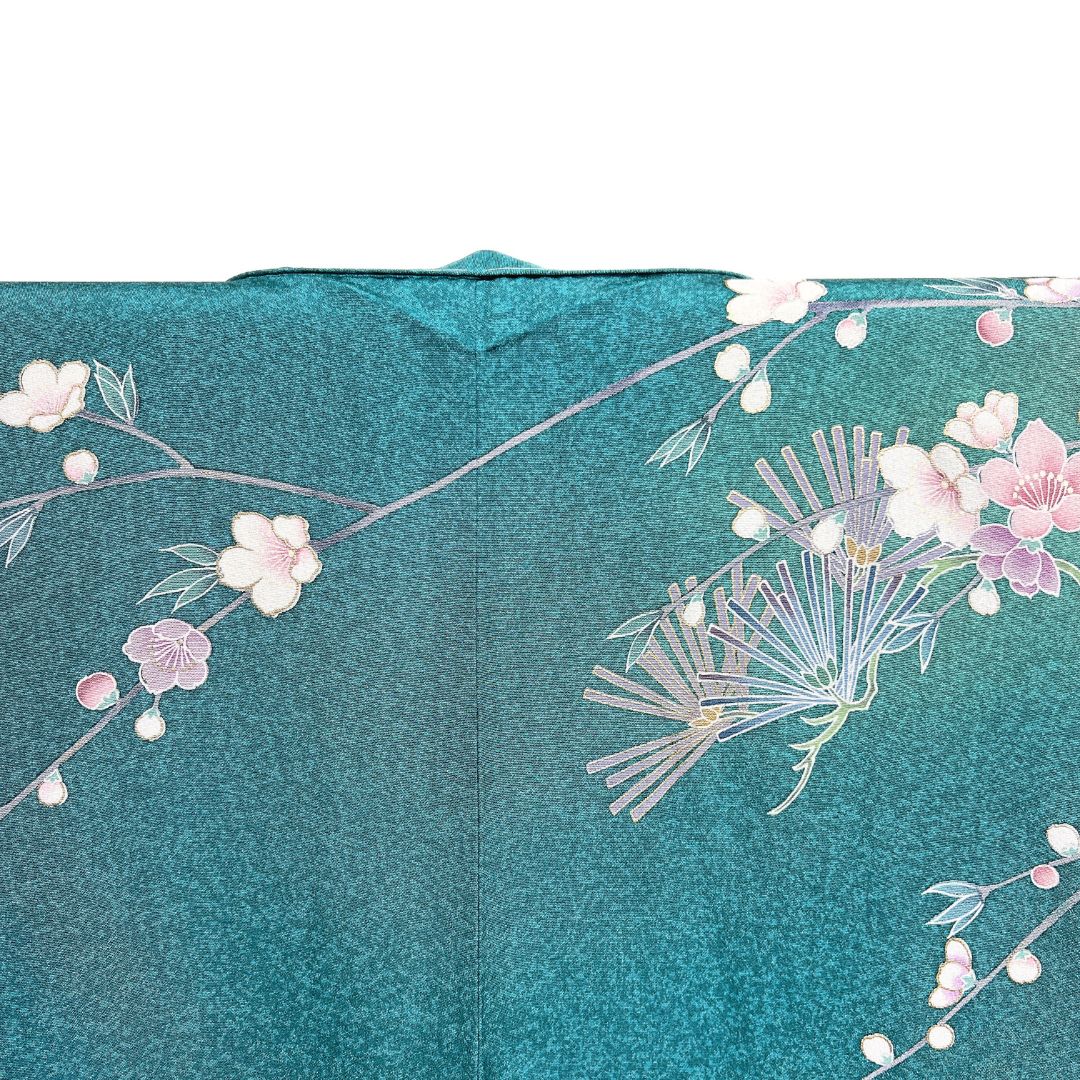 未着用 訪問着 友禅 金彩 枝垂れ桜 松 流水 たたき染 着物 115b d ms