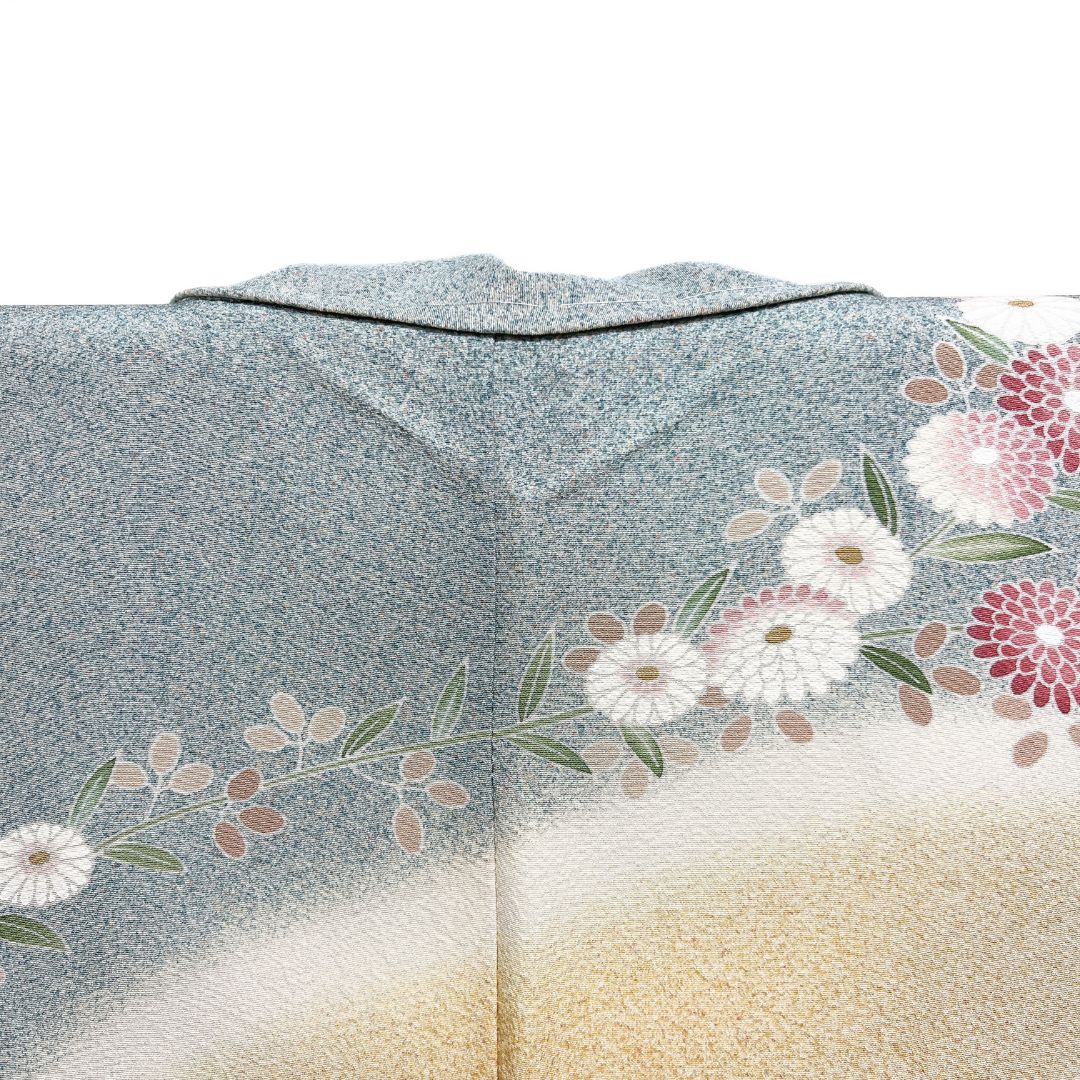 未着用 作家もの 訪問着 たたき染 菊花 枝垂れ 紋無し 華やか 着物