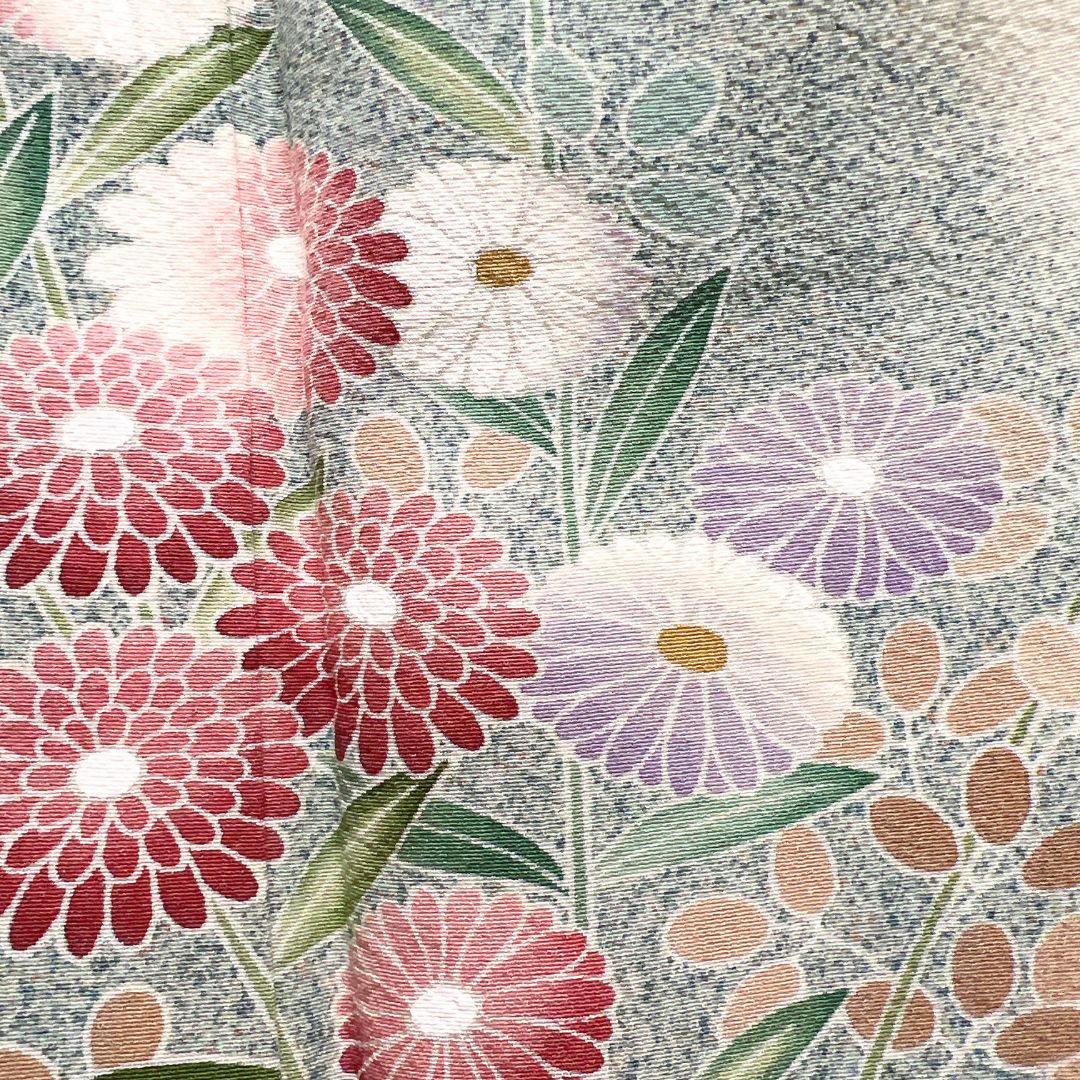 未着用 作家もの 訪問着 たたき染 菊花 枝垂れ 紋無し 華やか 着物