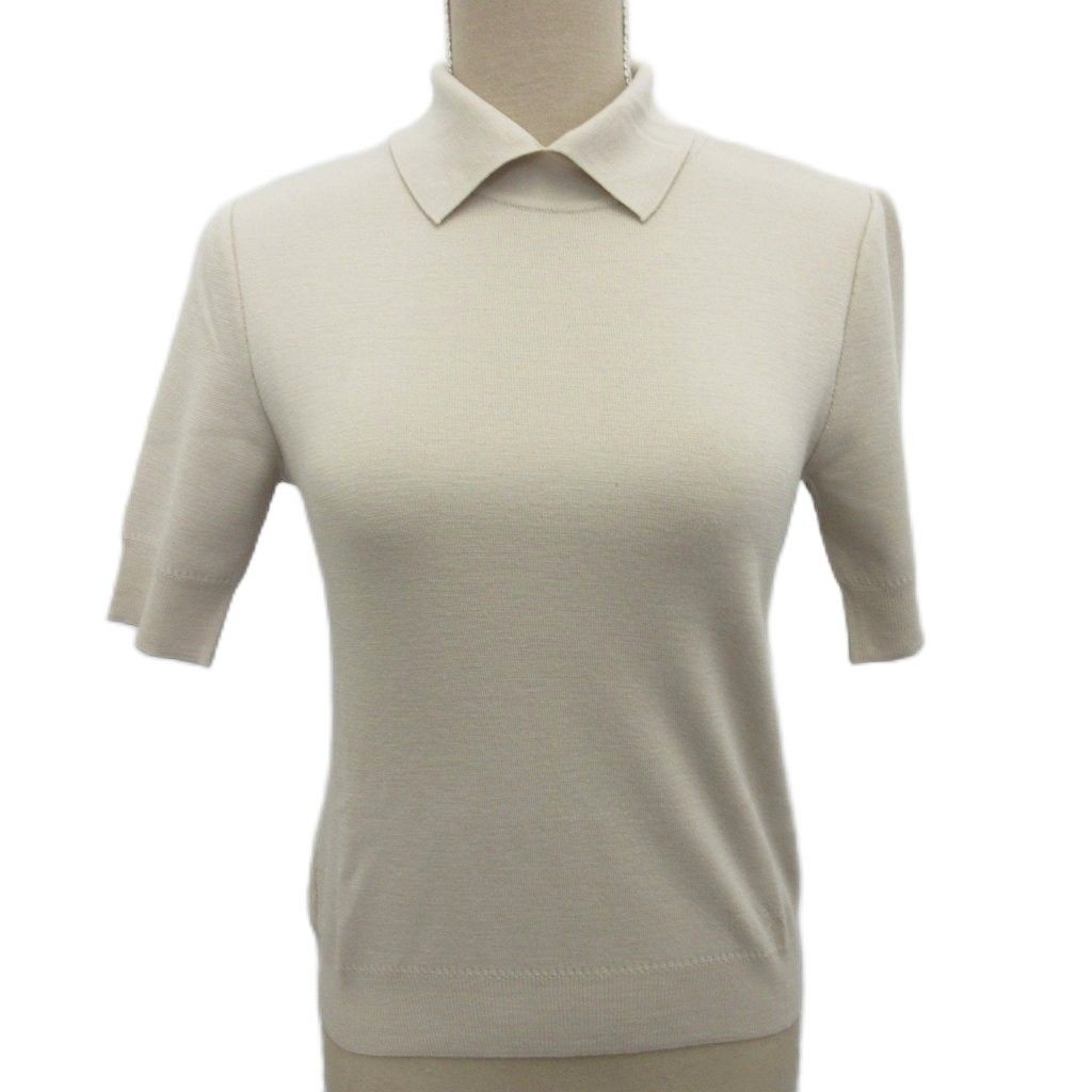 フォクシー FOXEY 美品 ニットポロ セーター ポロシャツ 半袖 ウール