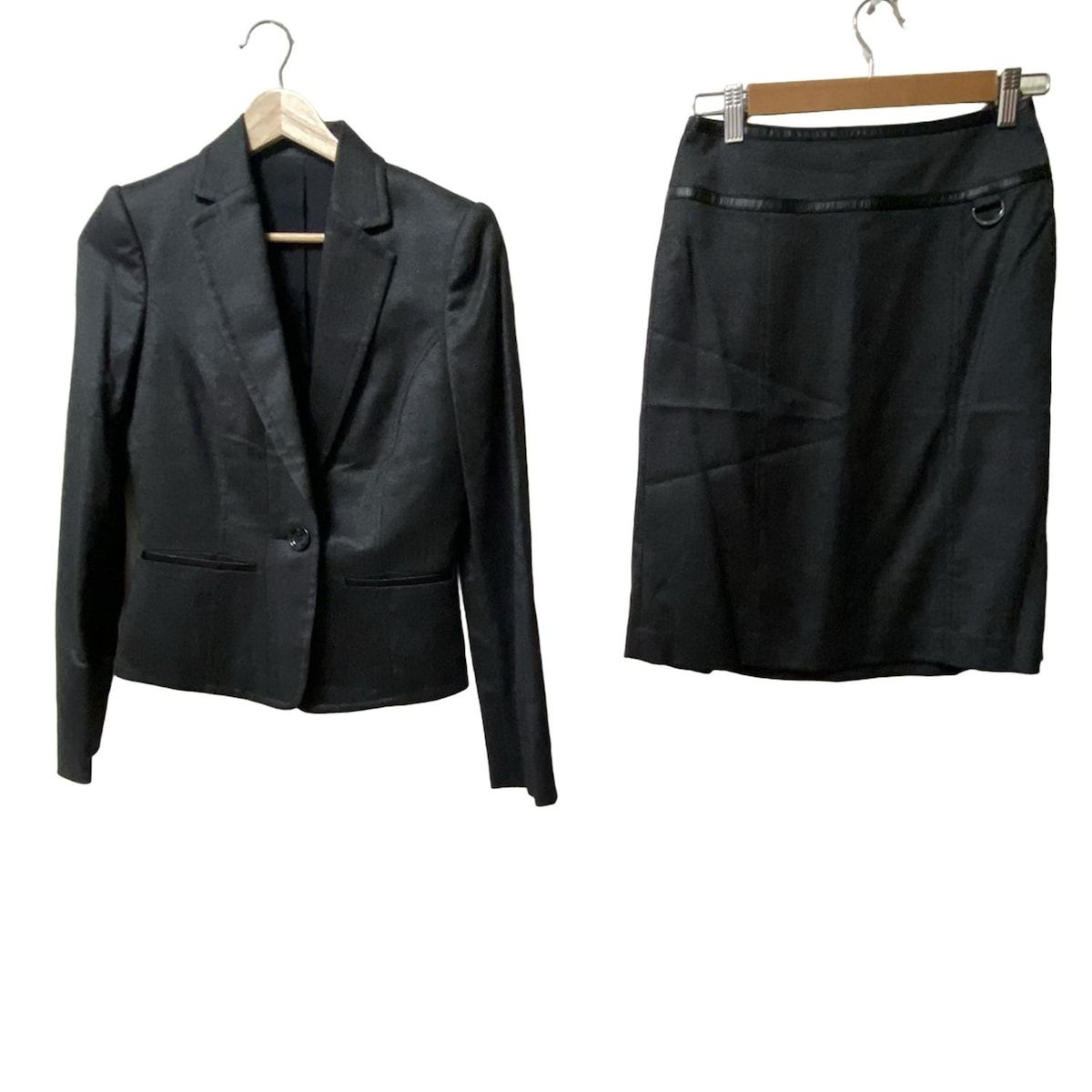 Burberry Black Label バーバリーブラックレーベル スカートスーツ レディース - 黒×グレー