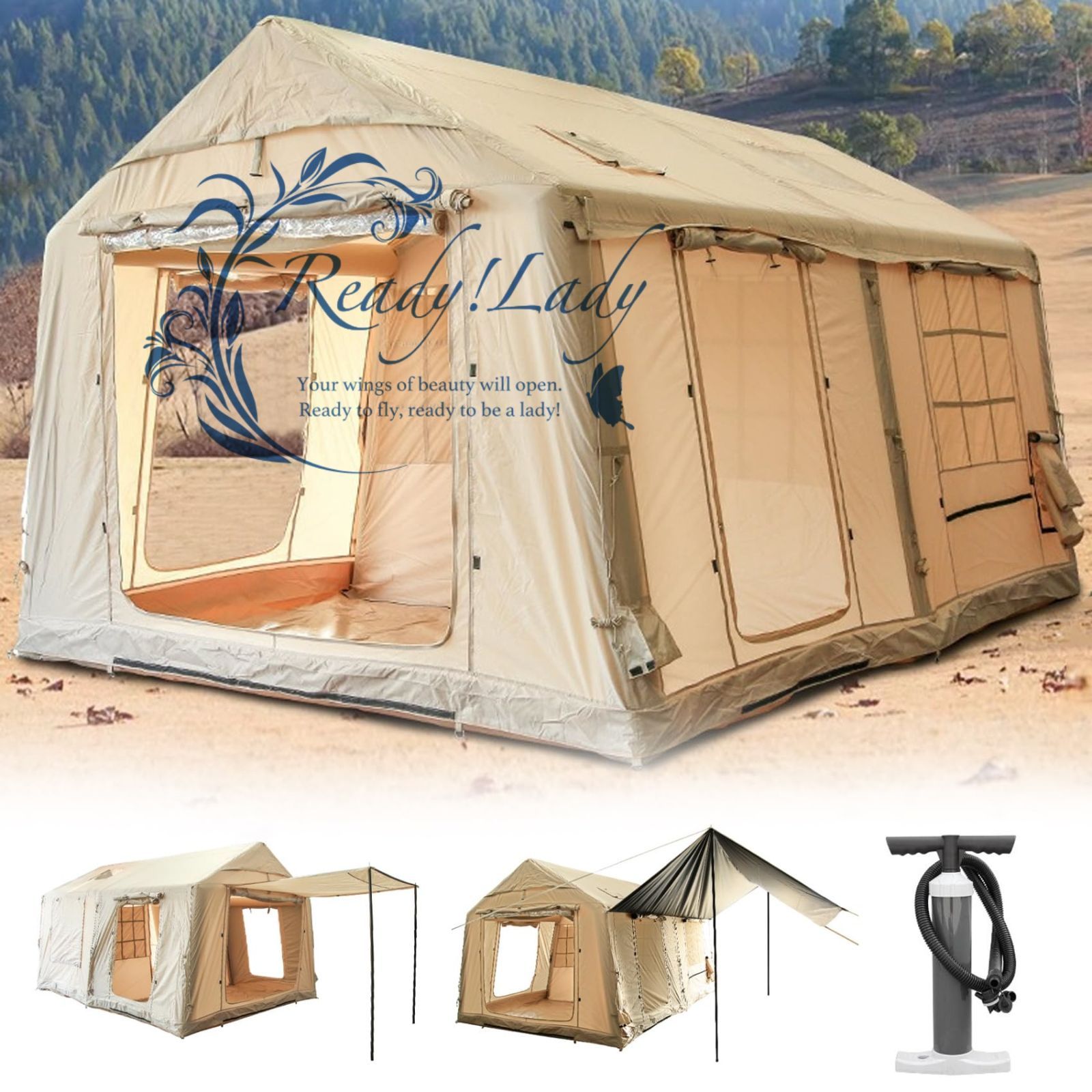 エアーテント 大型 1-8人用 12平米 240CM高い インフレータブルテント