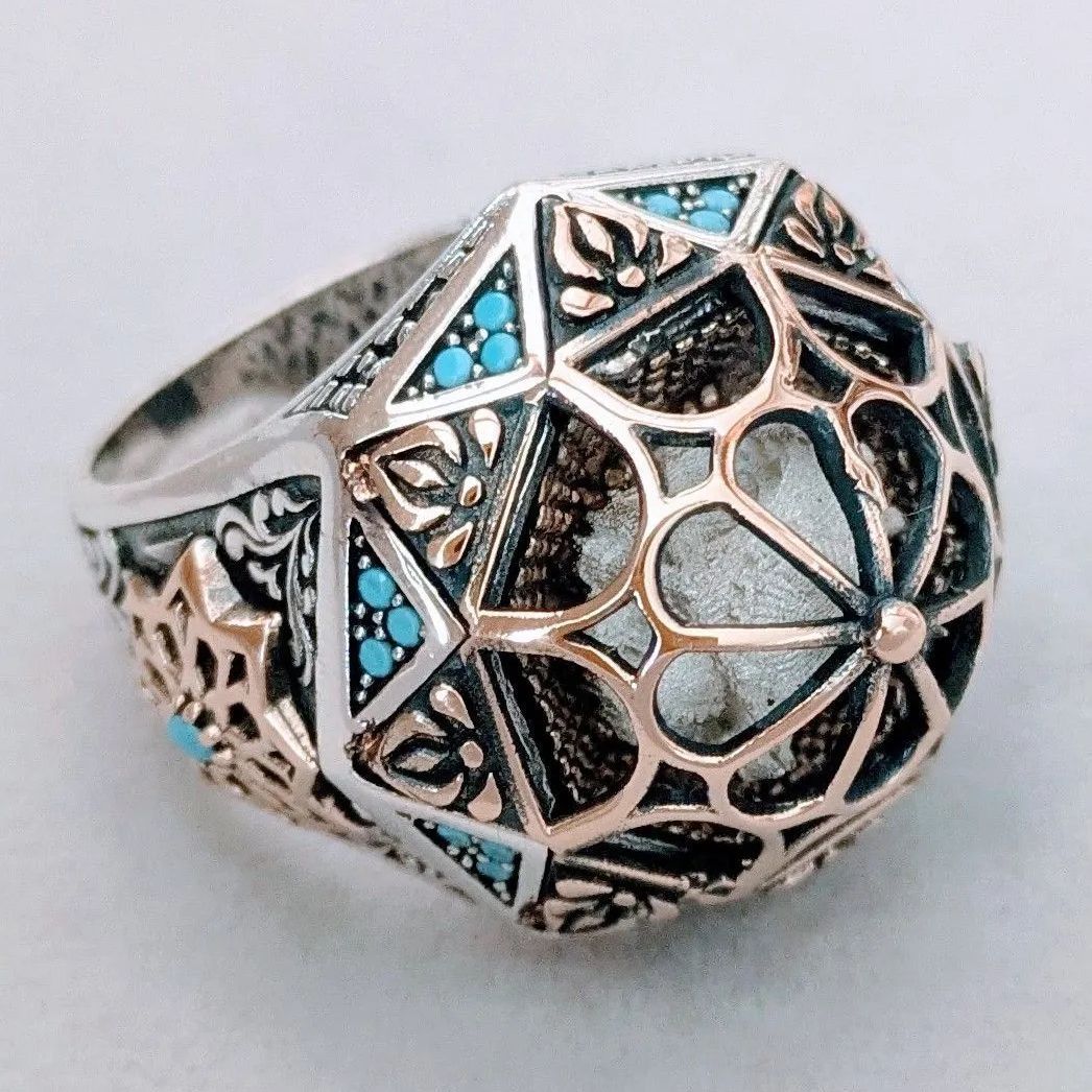 NEW＊トルコ製 ハンドメイド メンズリング シルバー925（八芒星