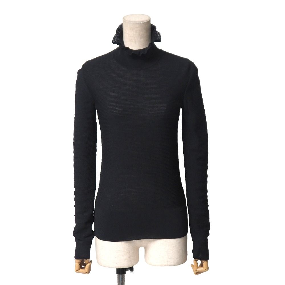 CHANEL シャネル ニット サイズ38 CC ココマーク フリル ハイネック