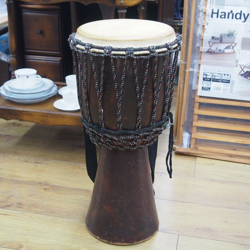 民族楽器 ジャンベ ドラム パーカッション 直径約29.5cm 高さ約60cm