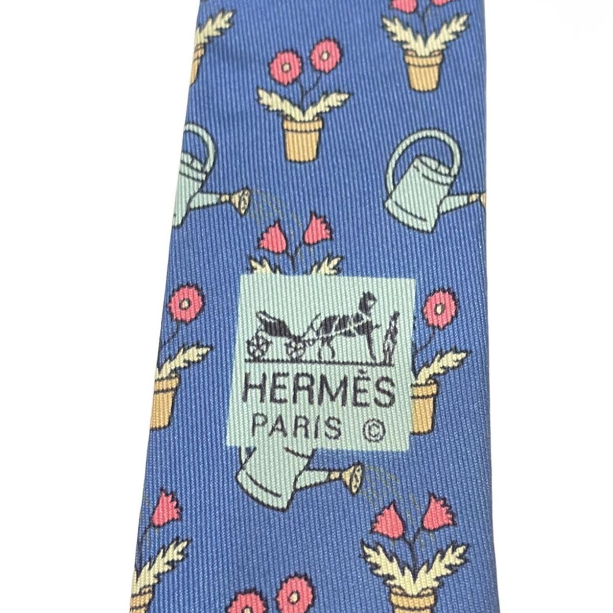 HERMES - 美品 エルメス HERMES ネクタイ 総柄 シルク メンズ フランス