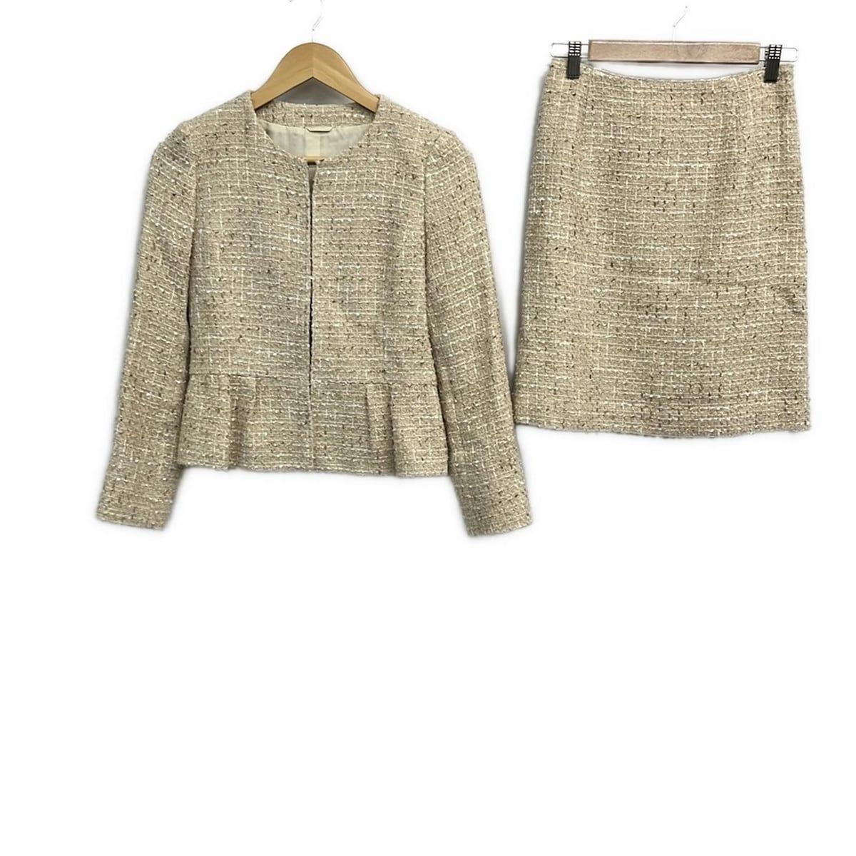 ANAYI アナイ スカートスーツ レディース - ベージュ ツイード|ラメ