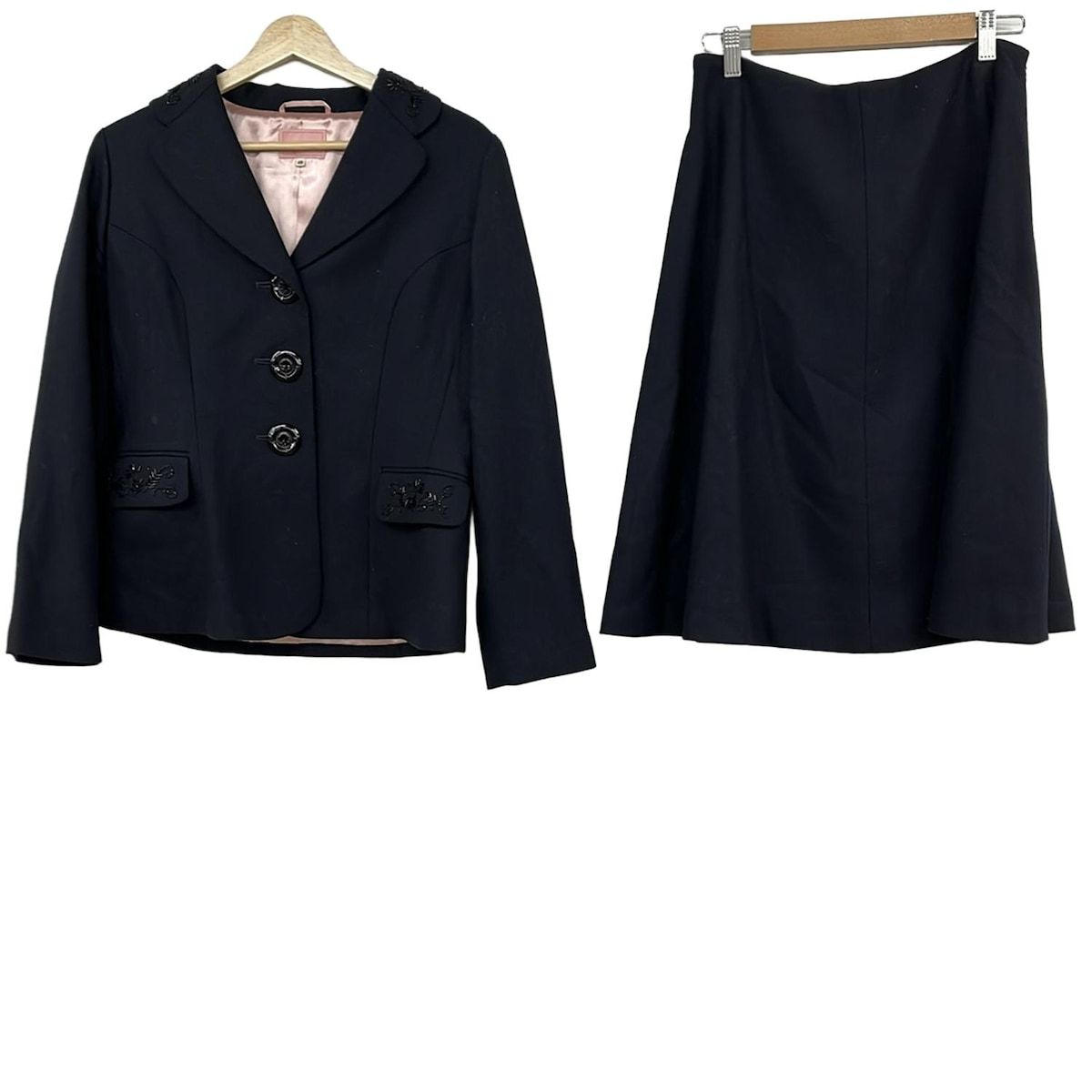 machiko jinto マチコジント スカートスーツ レディース 黒 ビーズ