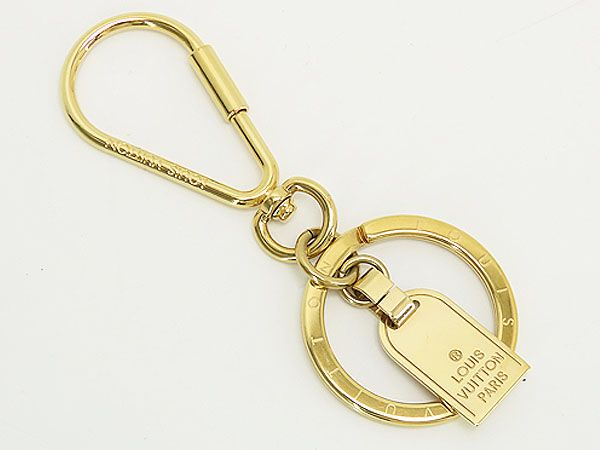超 ルイヴィトン LOUIS VUITTON ポルトクレ ミニトラベル キーリング キーホルダー チャーム ゴールド M 65996