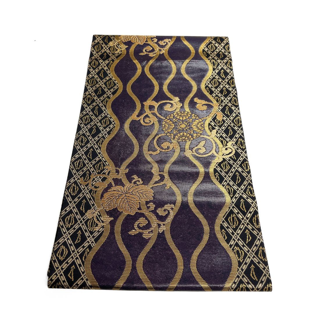 袋帯 華紋 蔦 唐草 立涌 格子 着物 115b d ms - メルカリ