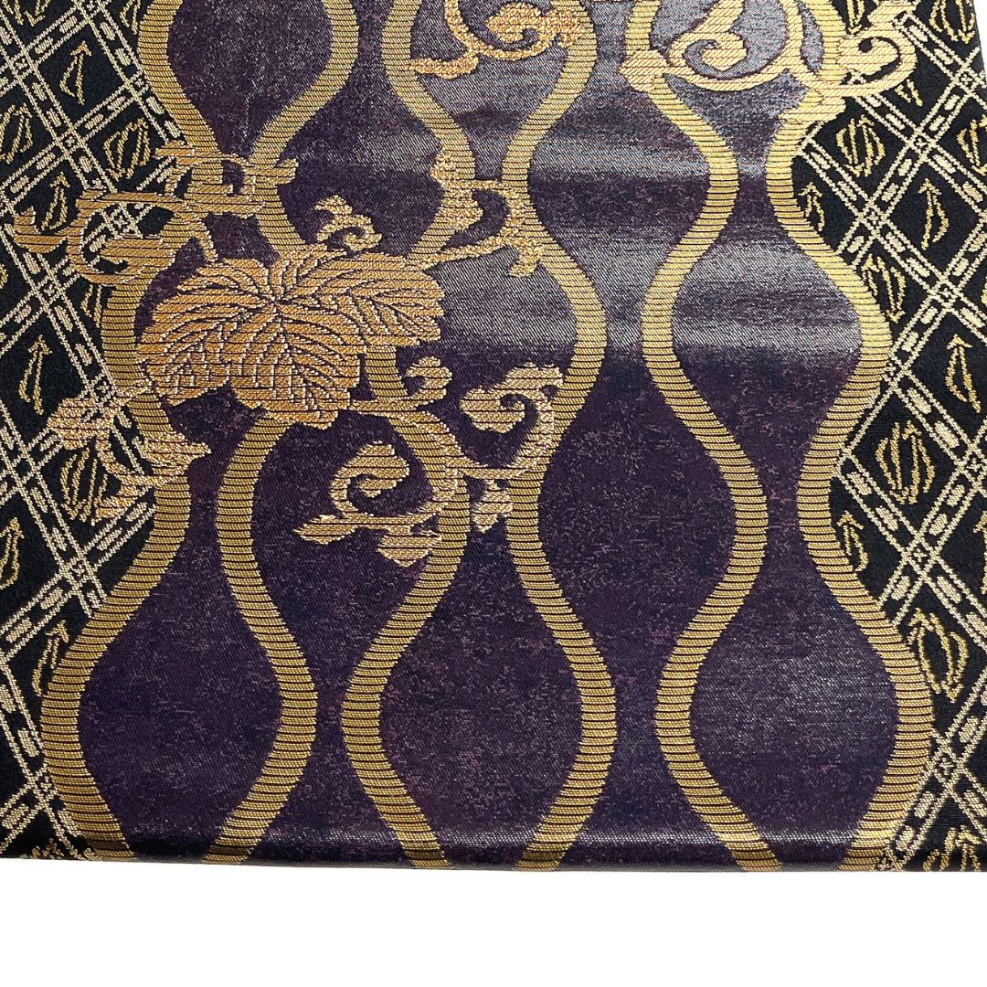 袋帯 華紋 蔦 唐草 立涌 格子 着物 115b d ms - メルカリ