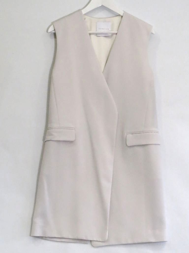 227281 エストネーション ダブルクロスジレ タグ付き 36 ホワイト