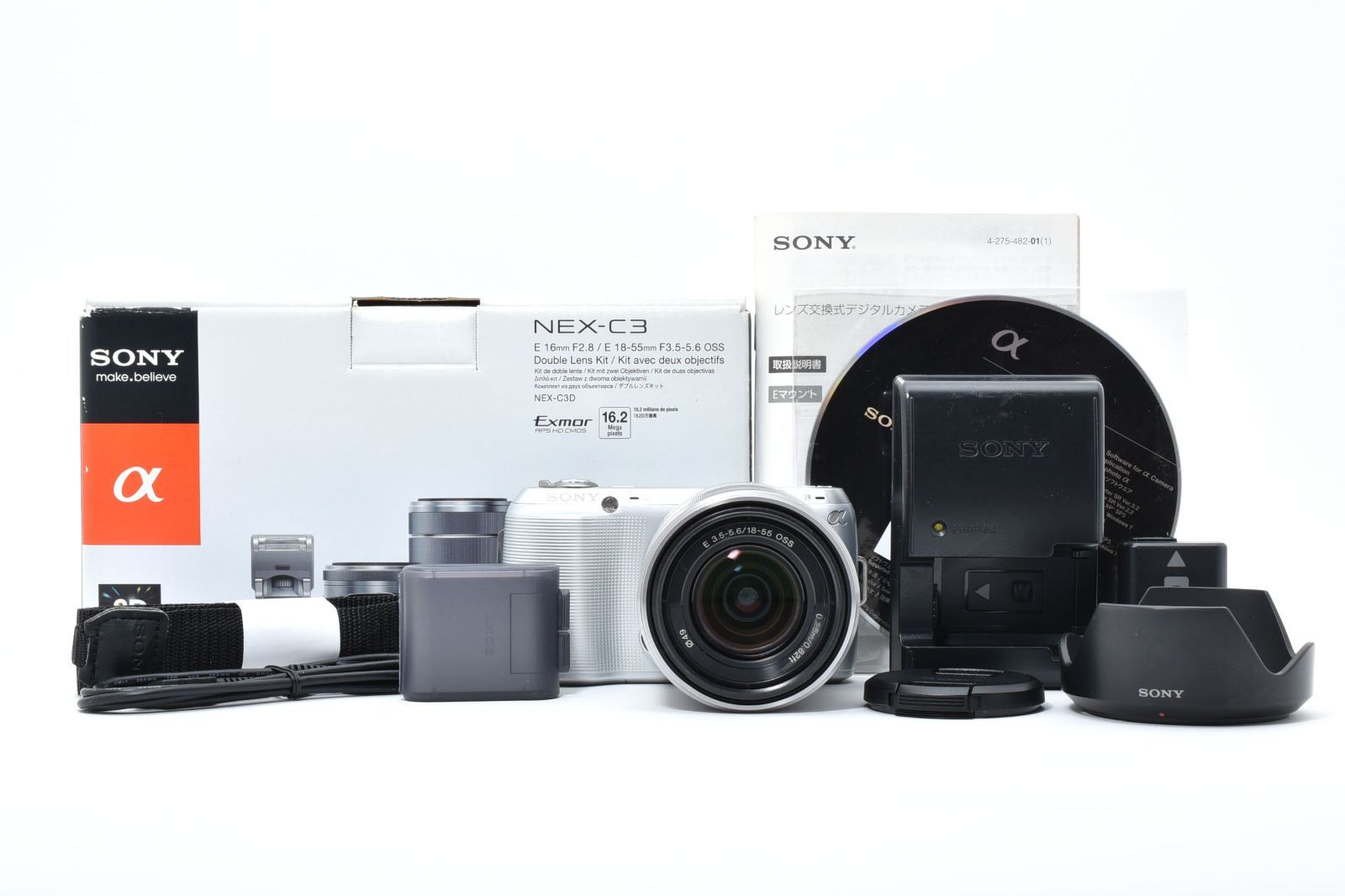 【美品】SONY ソニー α NEX-C3 ミラーレス一眼カメラ 付属品付き ☆人気機種☆SONY ソニー NEX-C3 18-55mm レンズセット 人気のミラー