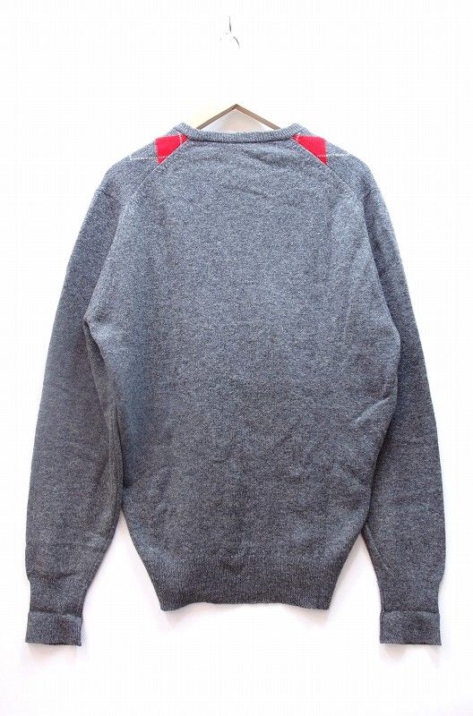 227845 Burberrys バーバリー ヴィンテージ スコットランド製 アーガイル Vネック ニットセーター メンズ 42 107ｃｍ