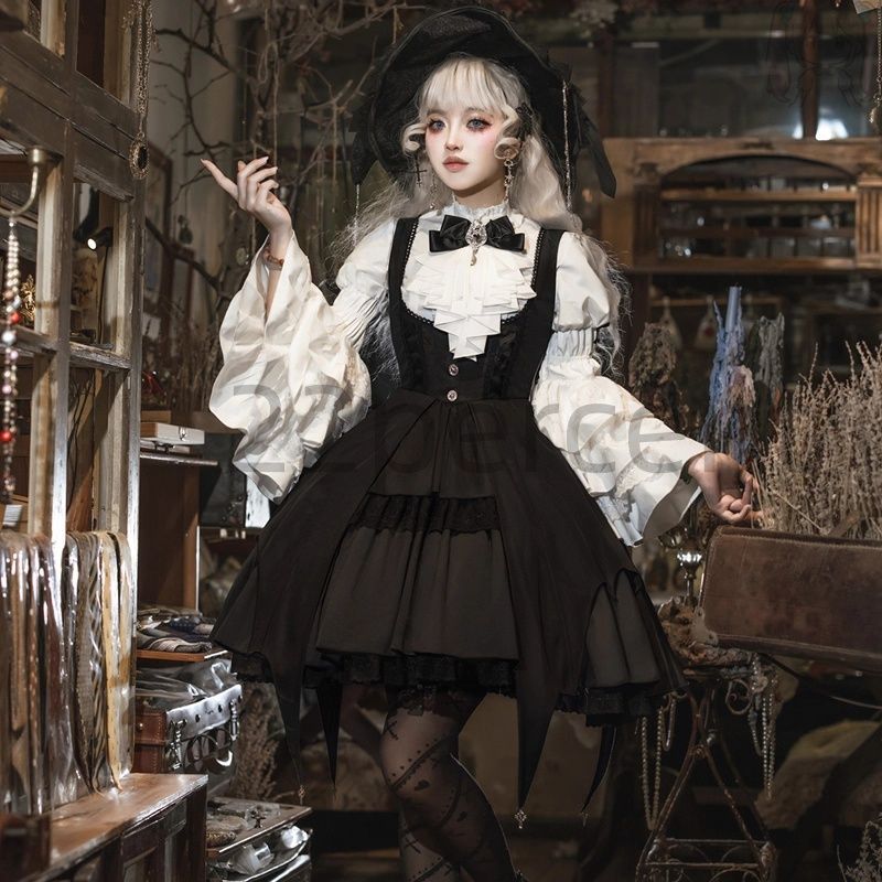 ダーク魔女 甘ゴシック 貴族風 テールド レトロCLA 宮廷服 ロリータセットアップ おしゃれ フォーマル パーティー イベント 特別な日 ミステリアス 個性的 上品 大人可愛い