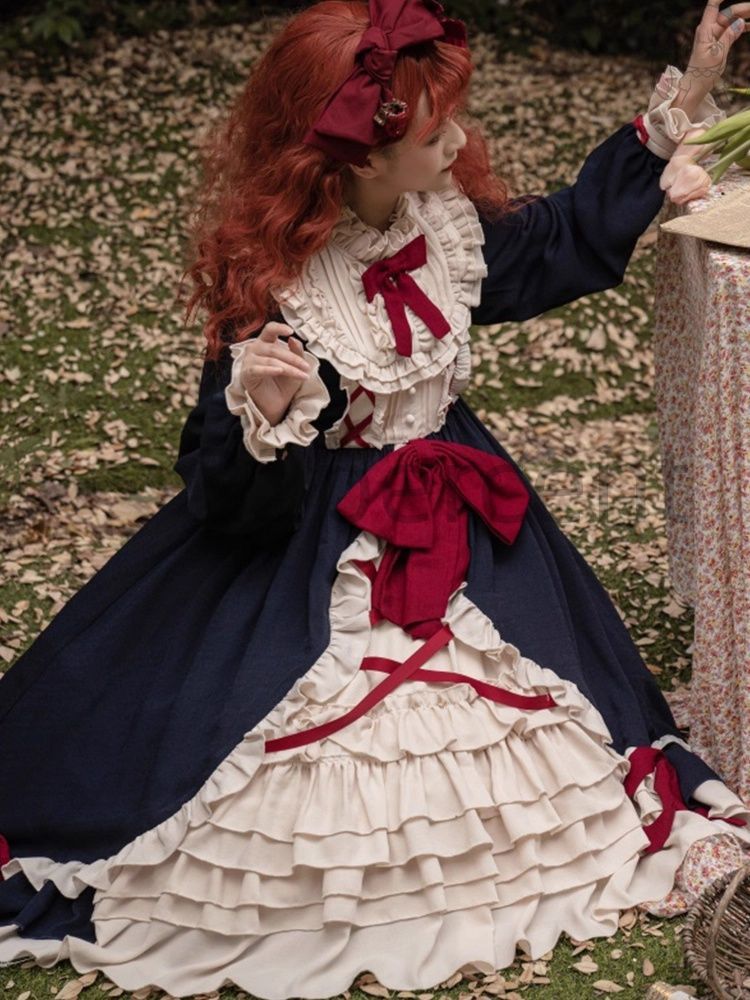 秋冬 ゴシック プリンセスドレス 日常 ロリータワンピース おしゃれ フォーマル パーティー イベント 特別な日 ミステリアス 個性的 上品 大人