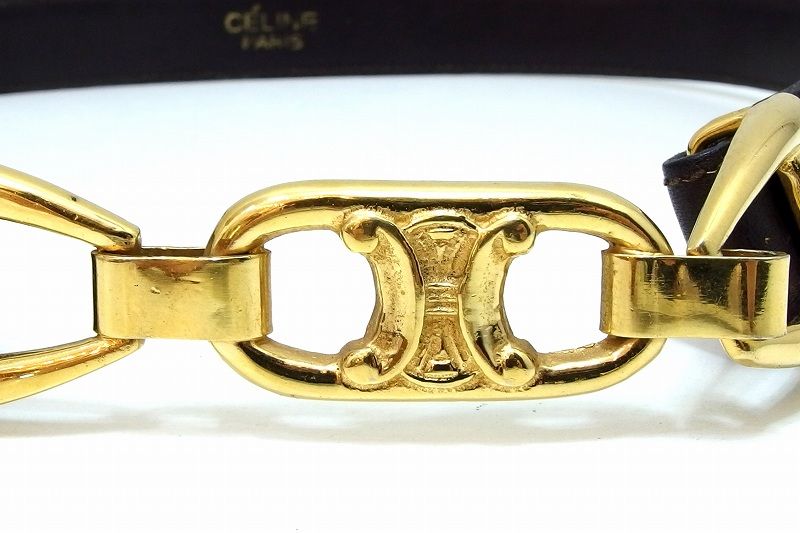 227841】CELINE セリーヌ ヴィンテージ トリオンフ レザーベルト