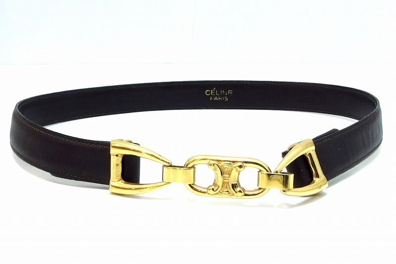 227841】CELINE セリーヌ ヴィンテージ トリオンフ レザーベルト