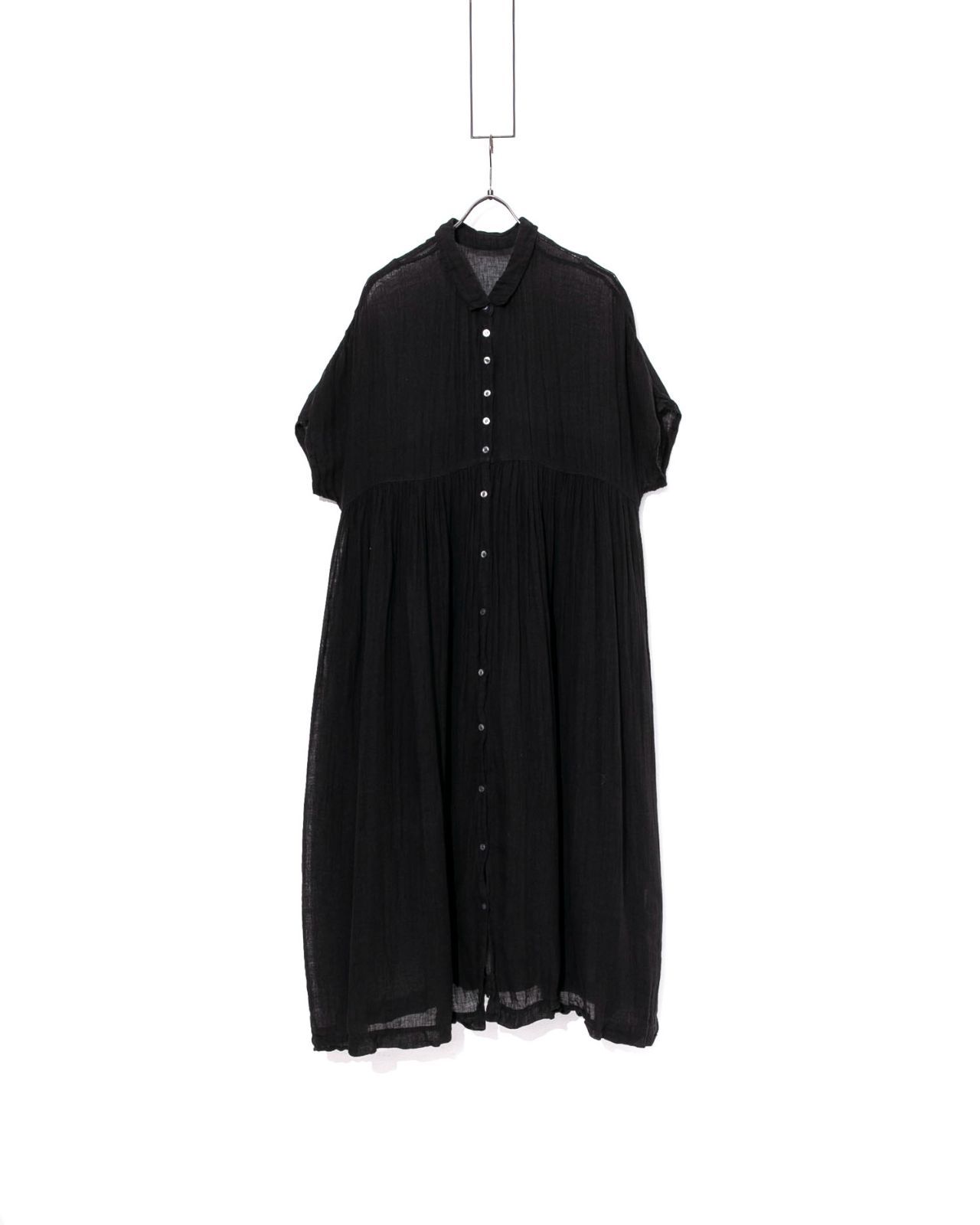 nest Robe ネストローブ リネンガーゼギャザーシャツワンピース