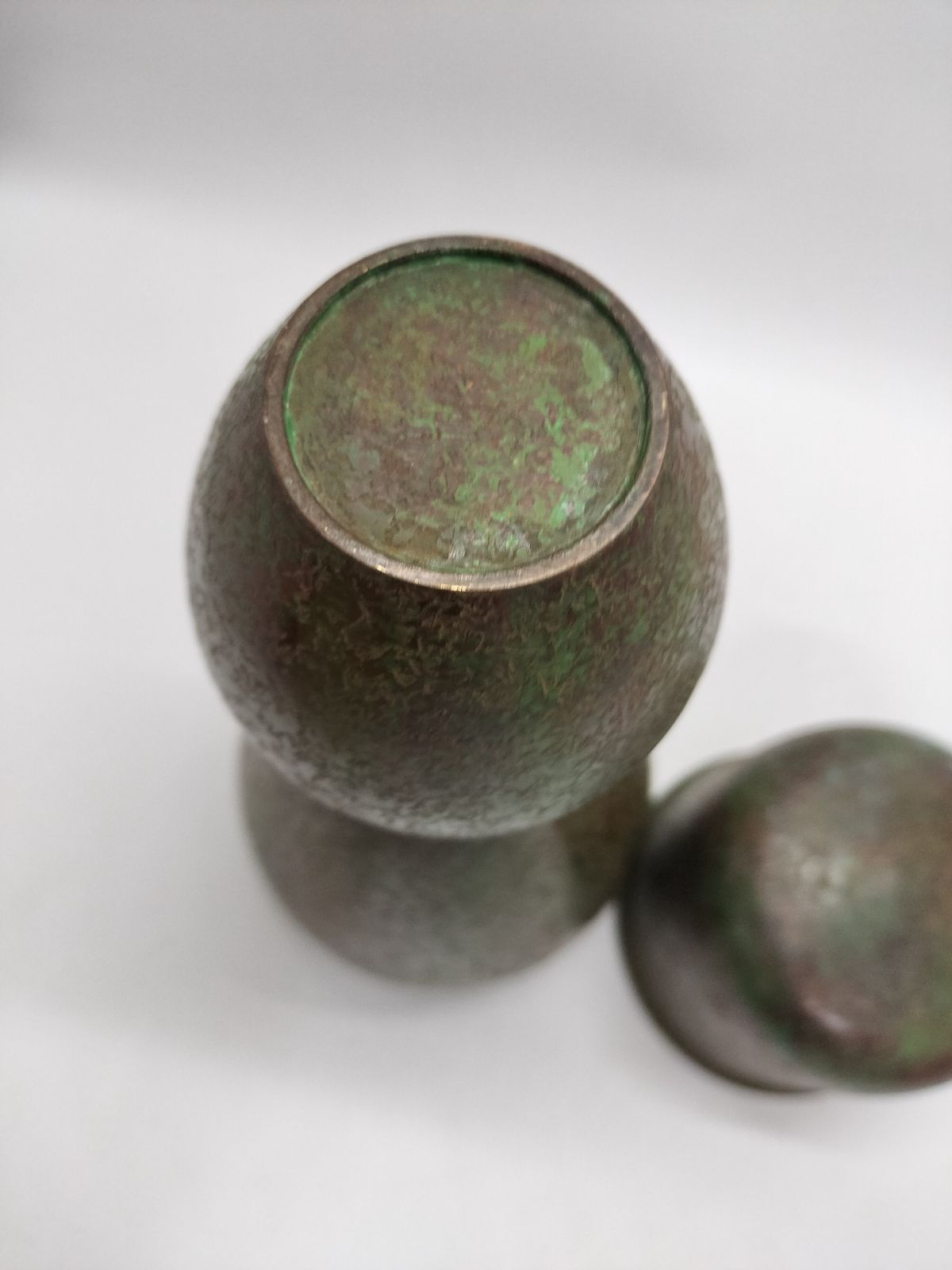 太郎様専用】花器 青銅色 花瓶 花台 窯 工房 池坊 フラワーベース 水盤