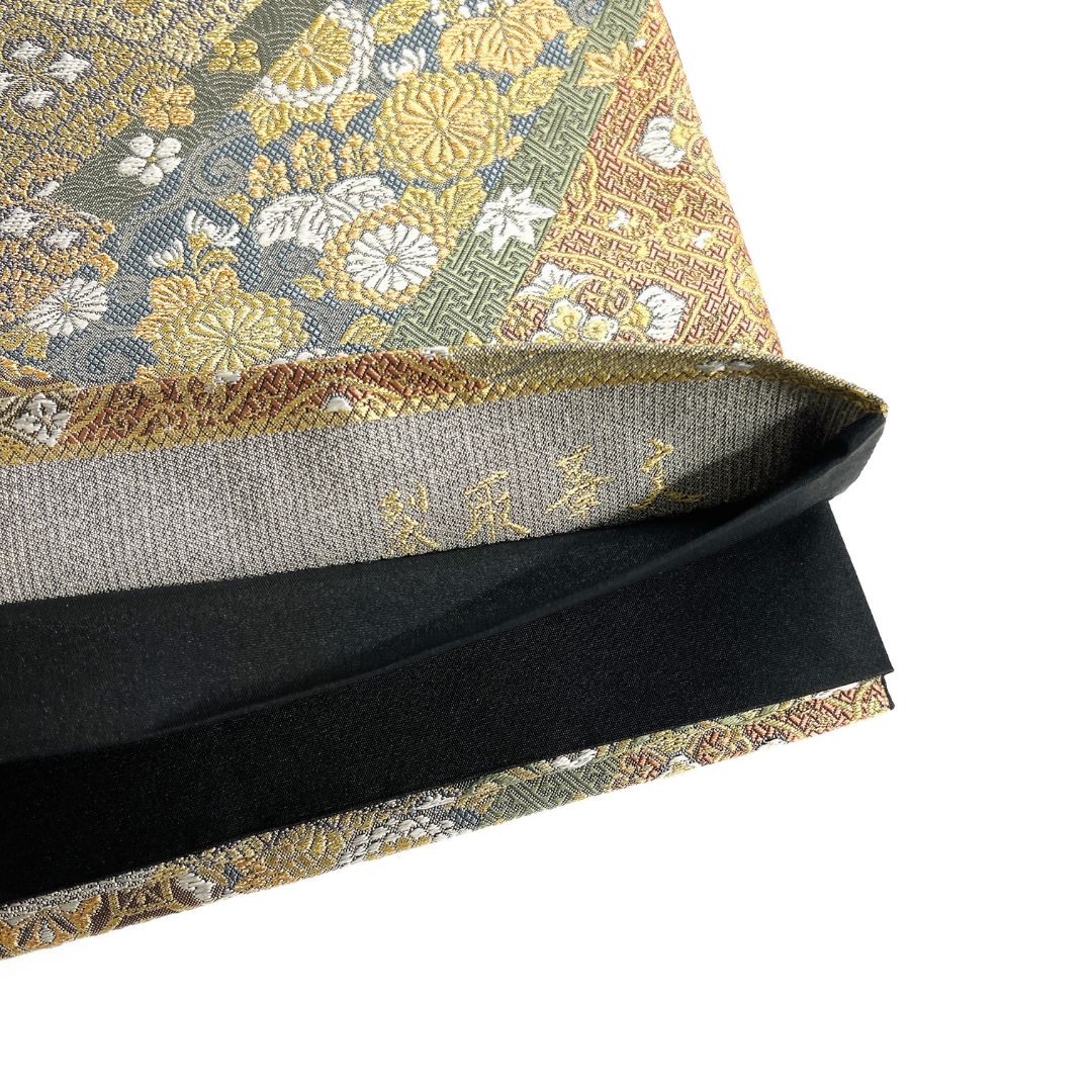 袋帯 裂取り 華紋 花菱 蜀江紋 唐草花 桐の花 七宝 波 着物 115b d ms