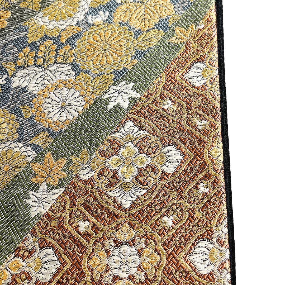 袋帯 裂取り 華紋 花菱 蜀江紋 唐草花 桐の花 七宝 波 着物 115b d ms