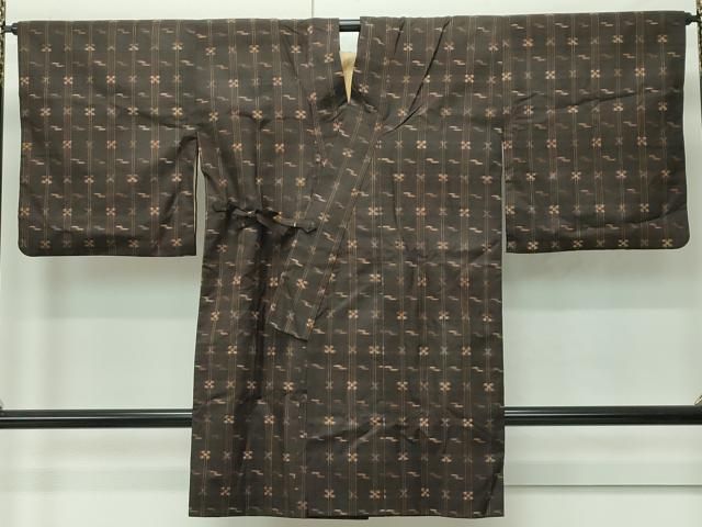 上 国指定重要無形文化財 本場久米島紬 道中着 手織 s 6