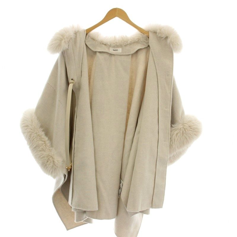 スナイデル SNIDEL 24AW ファー付きミドルケープコート ポンチョ F